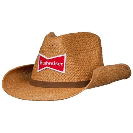 Budweiser Budweiser 817726 Straw Cowboy Hat with Brown Band 817726